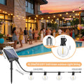 Solar Festoon Lights with Remote – Warm Globe Bulbs