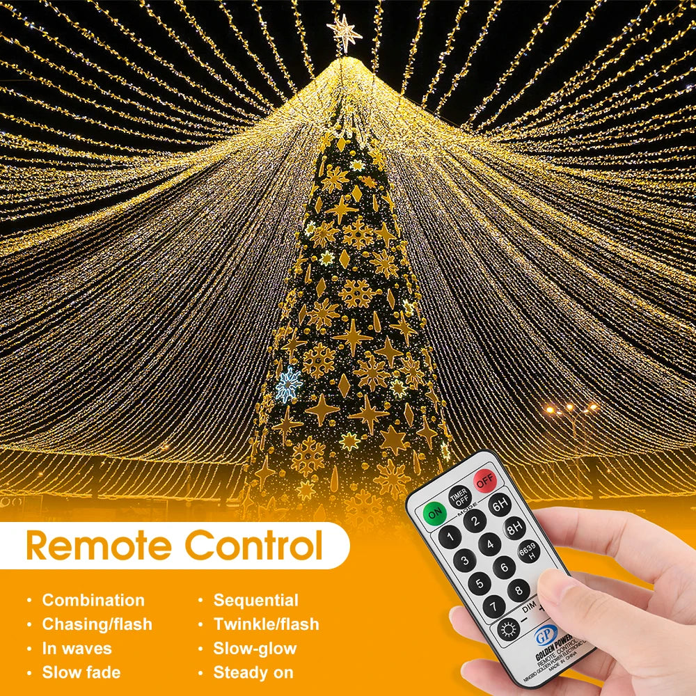 Warm White Fairy Lights – 50m, 500 LEDs, with Remote