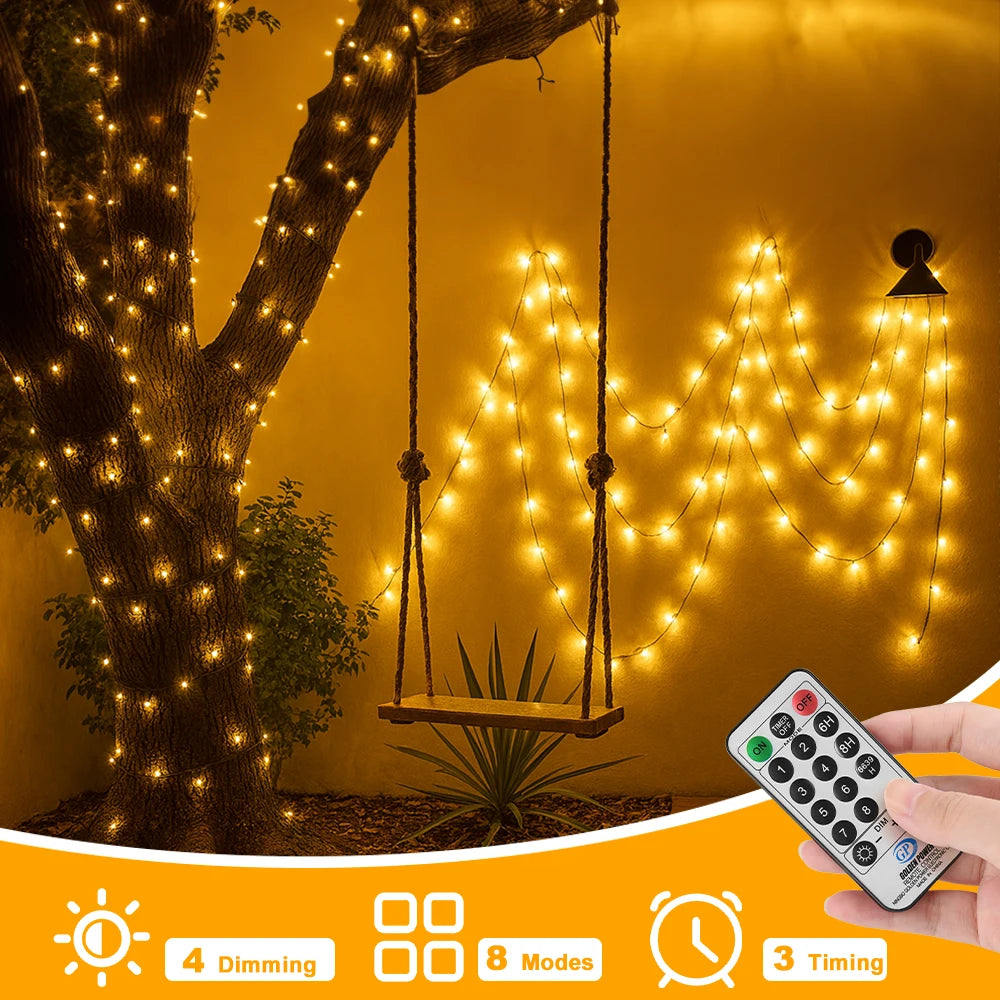 Warm White Fairy Lights – 50m, 500 LEDs, with Remote