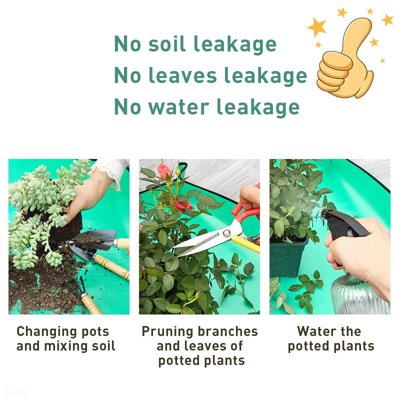 Repotting mat used for changing pots, pruning and watering plants