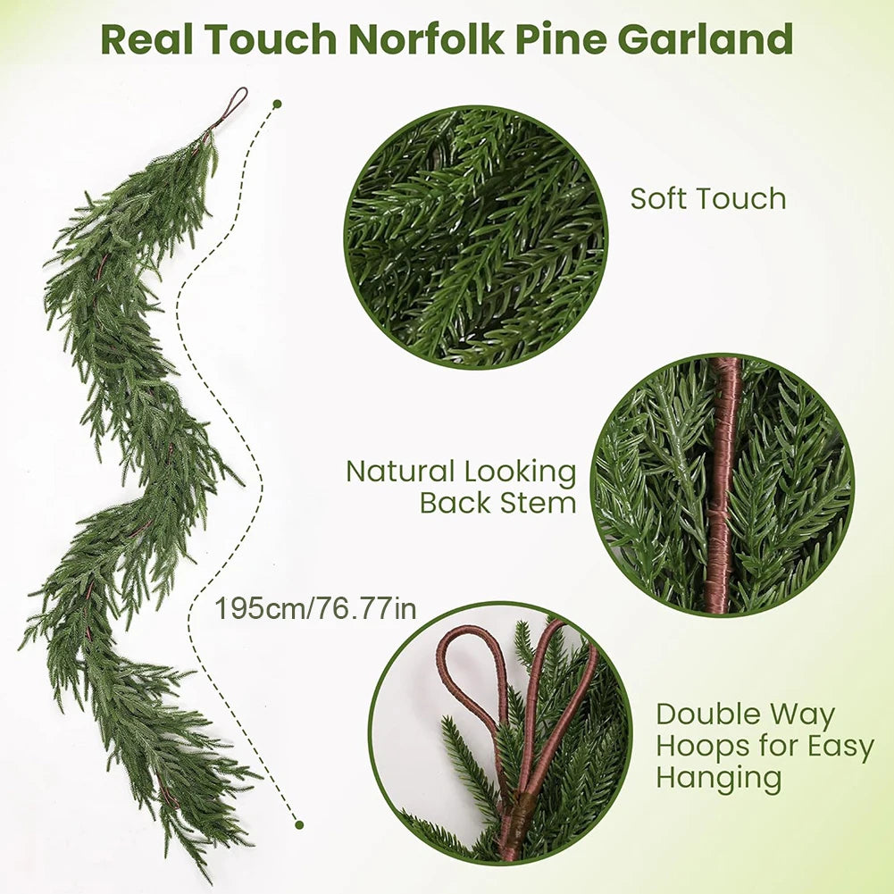 Norfolk Pine Garland – Real Touch, 6ft