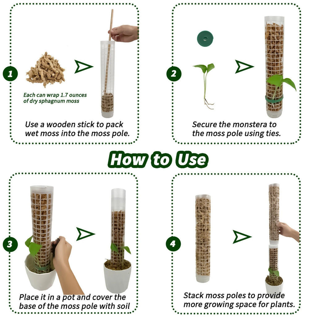 Self-Watering Moss Pole – Stackable, 37cm