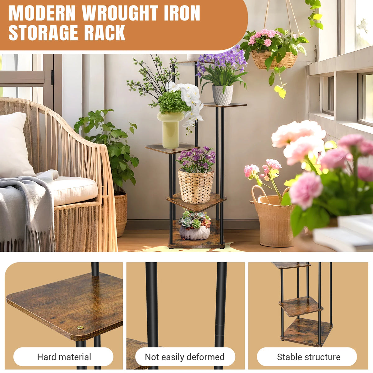 Metal Corner Plant Stand – 4, 5 or 6 Tier