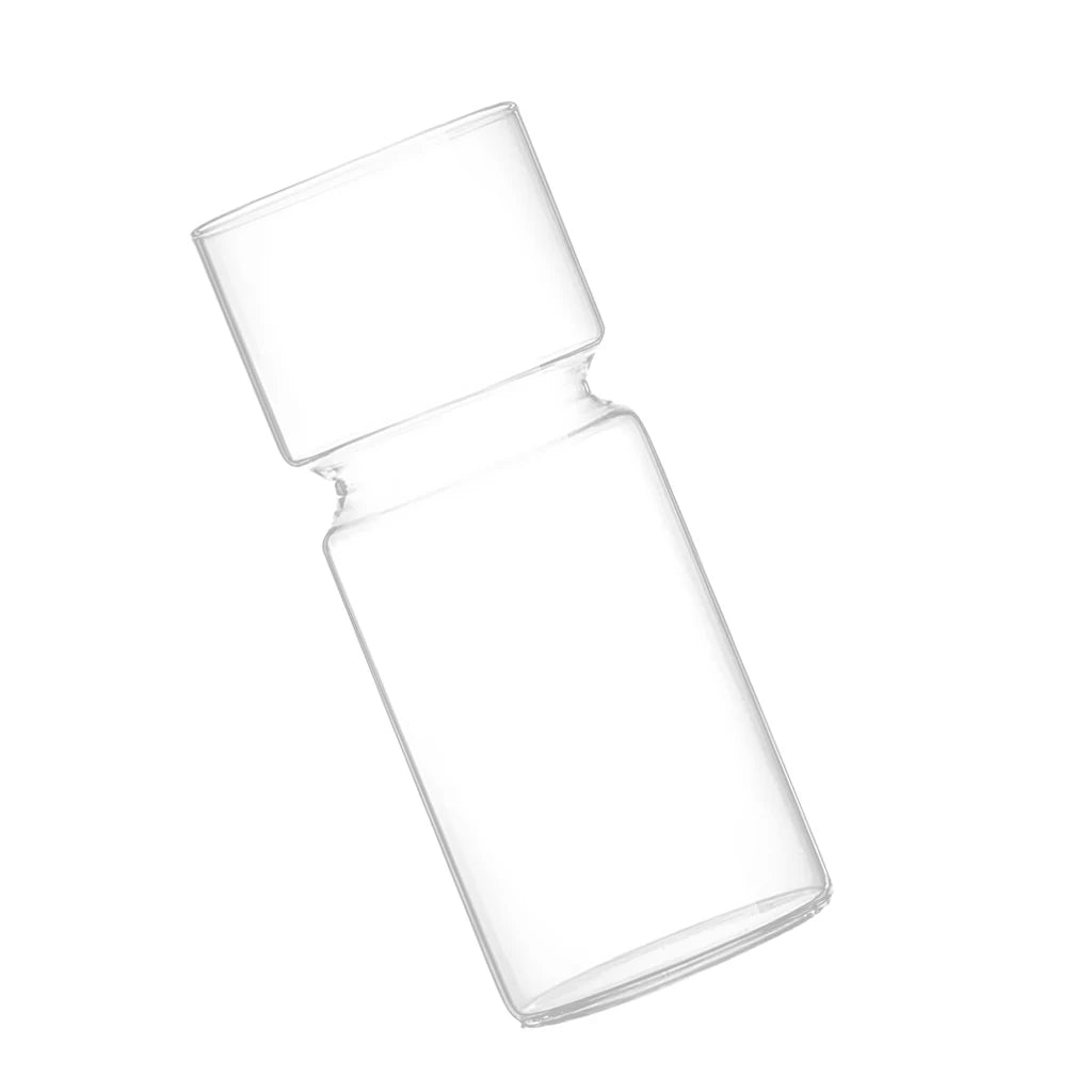 Empty clear borosilicate glass hyacinth bulb vase