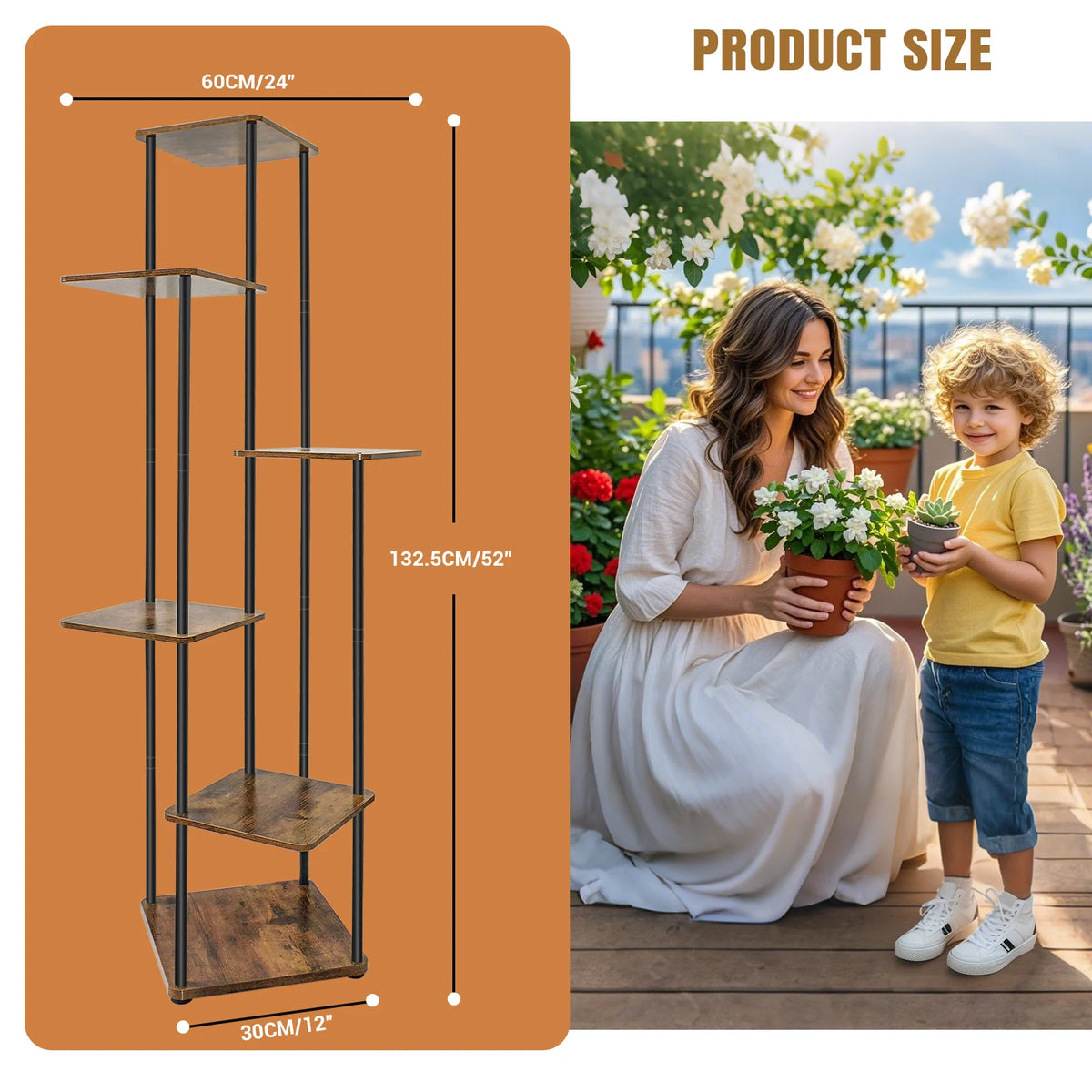Metal Corner Plant Stand – 4, 5 or 6 Tier